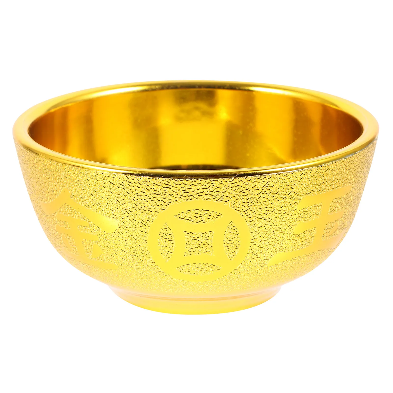 Buddhist Food Bowl Gold Plastic Wear-Resistant Multi-Function Offering Cup Decorative Holy Temple Worship Desktop Supply