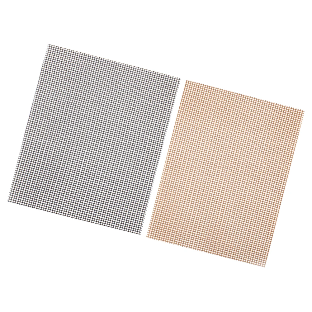 

2 Pcs Barbecue Wire Pad No More Dirty Grill Mat Solid Grid Baking Non-stick Grilling Mesh