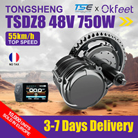 Mid Drive Ebike Kit Tongsheng  TSDZ8 Motor 48V 750W Motor Electric Bicycle Ebike Conversion Kit VLCD5 DFL11