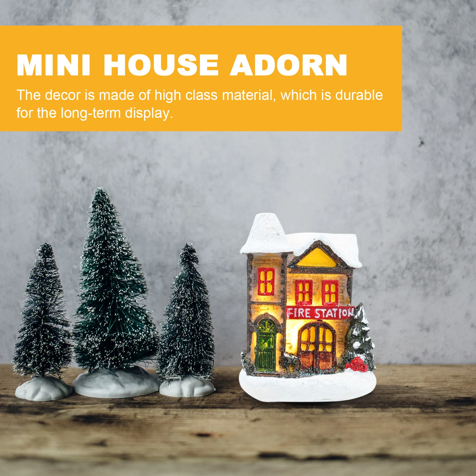 

Luminous Resin Decor Mini House Adorn Festival Style Ornament Xmas Decoration Party Diy Gift Home Embellishment Luminous Villa