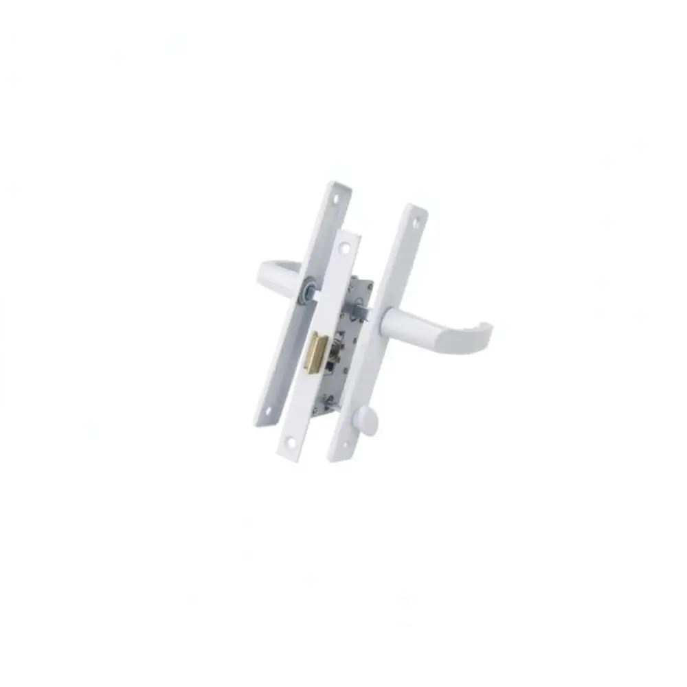 Durable Door Handle Lock For PVC Plastic Steel Doors White Modern Style Bathroom Toilet Latch Reliable Hardware
