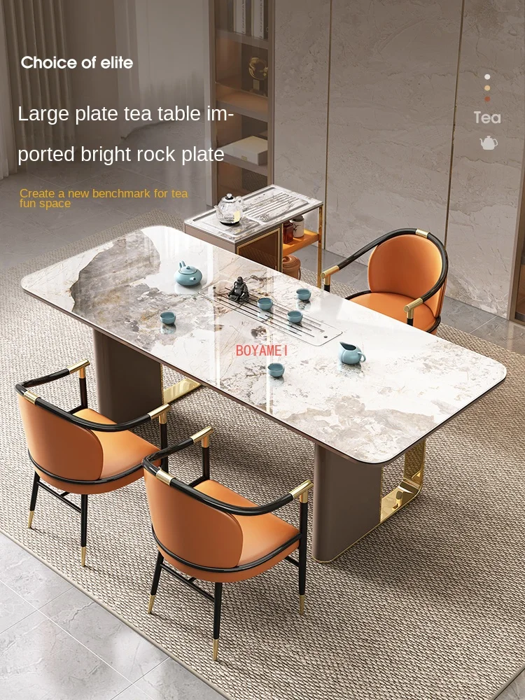 

table and chair combination modern simple large board table high-end office dual-purpose desk integrated tea making table