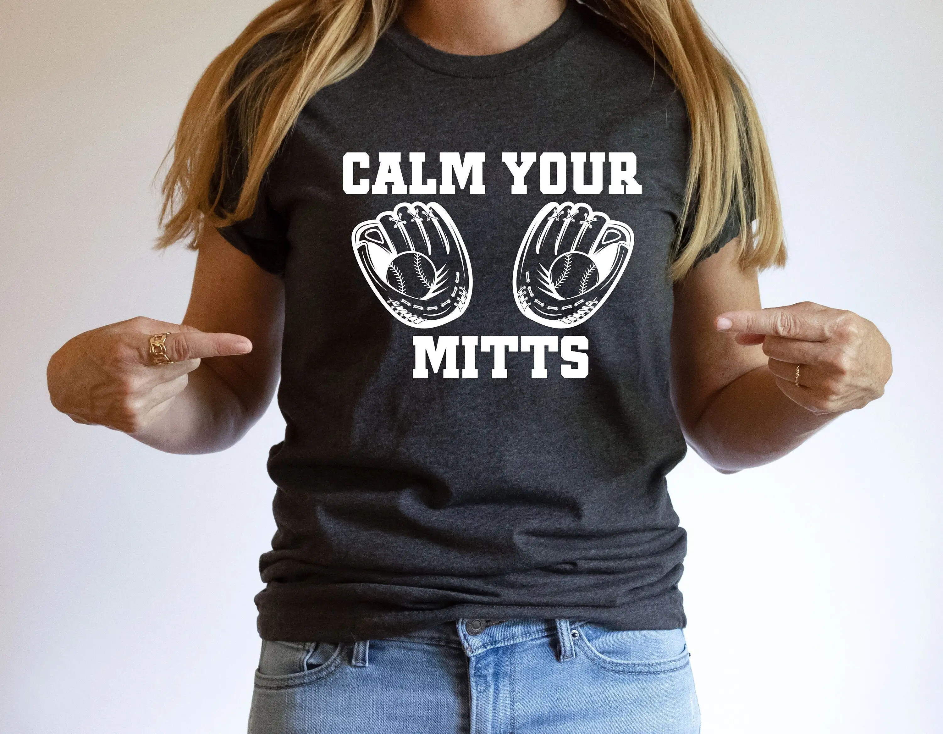 Baseball T Shirt Calm Your Mitts Game Player Season S Softball