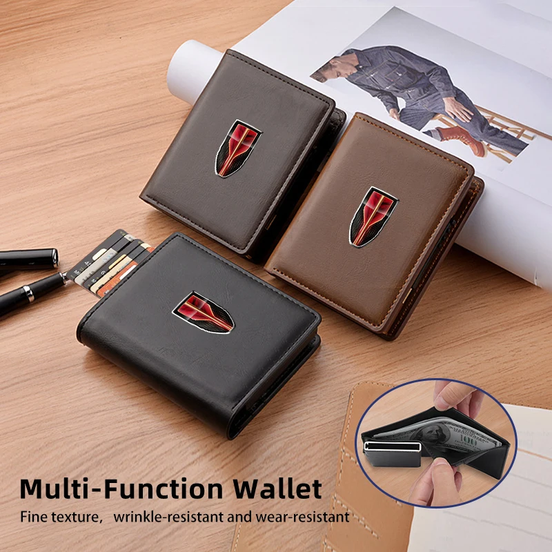 Car Men's Wallet Leather Pop-Up Card Holder Coin Purse Accessories For Hongqi H5 H6 H7 H9 E-QM5 HS3 HS5 HS6 HS7 E-HS3 E-HS9 LS5
