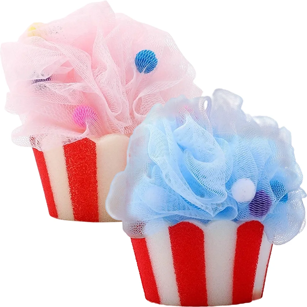 

2 Pcs Cartoon Bath Ball for Bathing Puff Sponge Sponges Loofahs Back Shower Puffs Women Scrubber Body Exfoliating