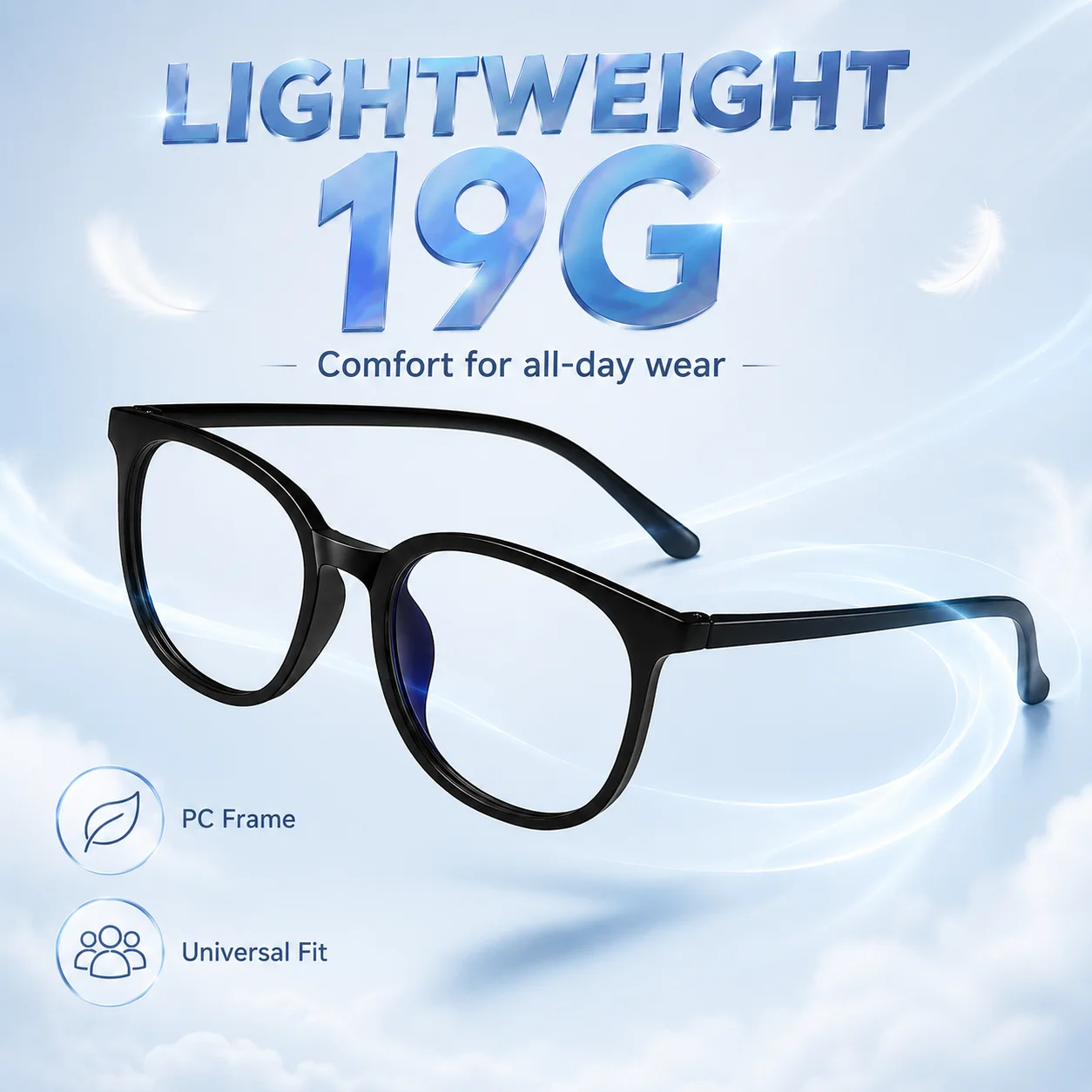 COOLMEN Adaptive Tint Glasses UV400 Blue Light Blocking Retro Round Eyewear 19g Lightweight for Travel Beach Couple Daily Wear