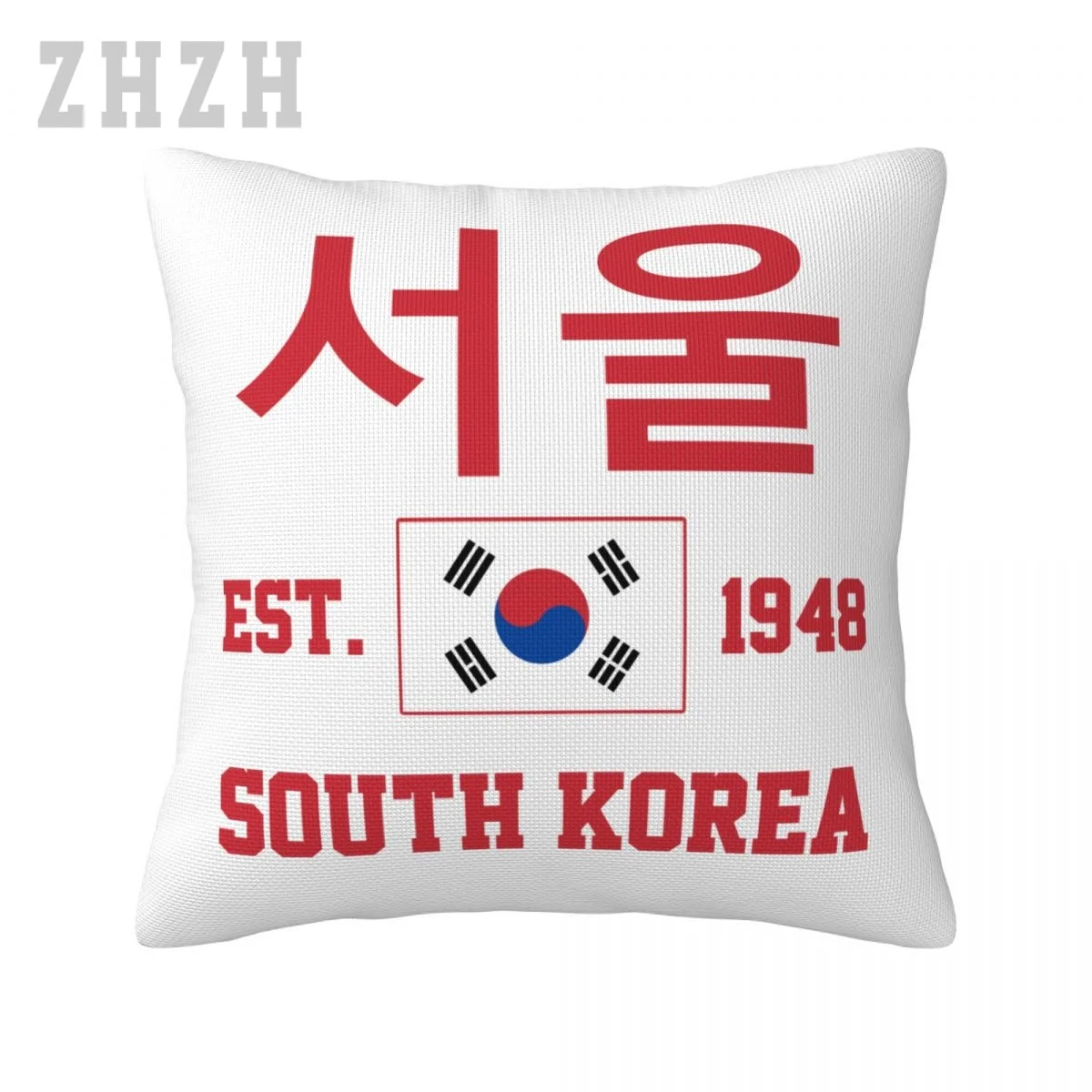 

Linen Pillowcases South Korea EST.1948 Seoul Capital Throw Pillow Cover Family Home Decor Sofa Car Waist Cushion