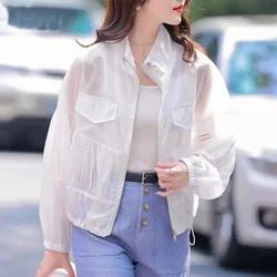 2024 NEW Sunscreen Clothing Thin Summer Coat Outdoor Breathability UV Protection Long Sleeved Sun Protection Shirt Jacket Female