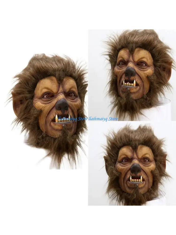 

573B Halloween Wild Man Mask, Full Head Wild Man Cosplay Mask Masquerade Wild Man Mask for Women Man Halloween Masquerade