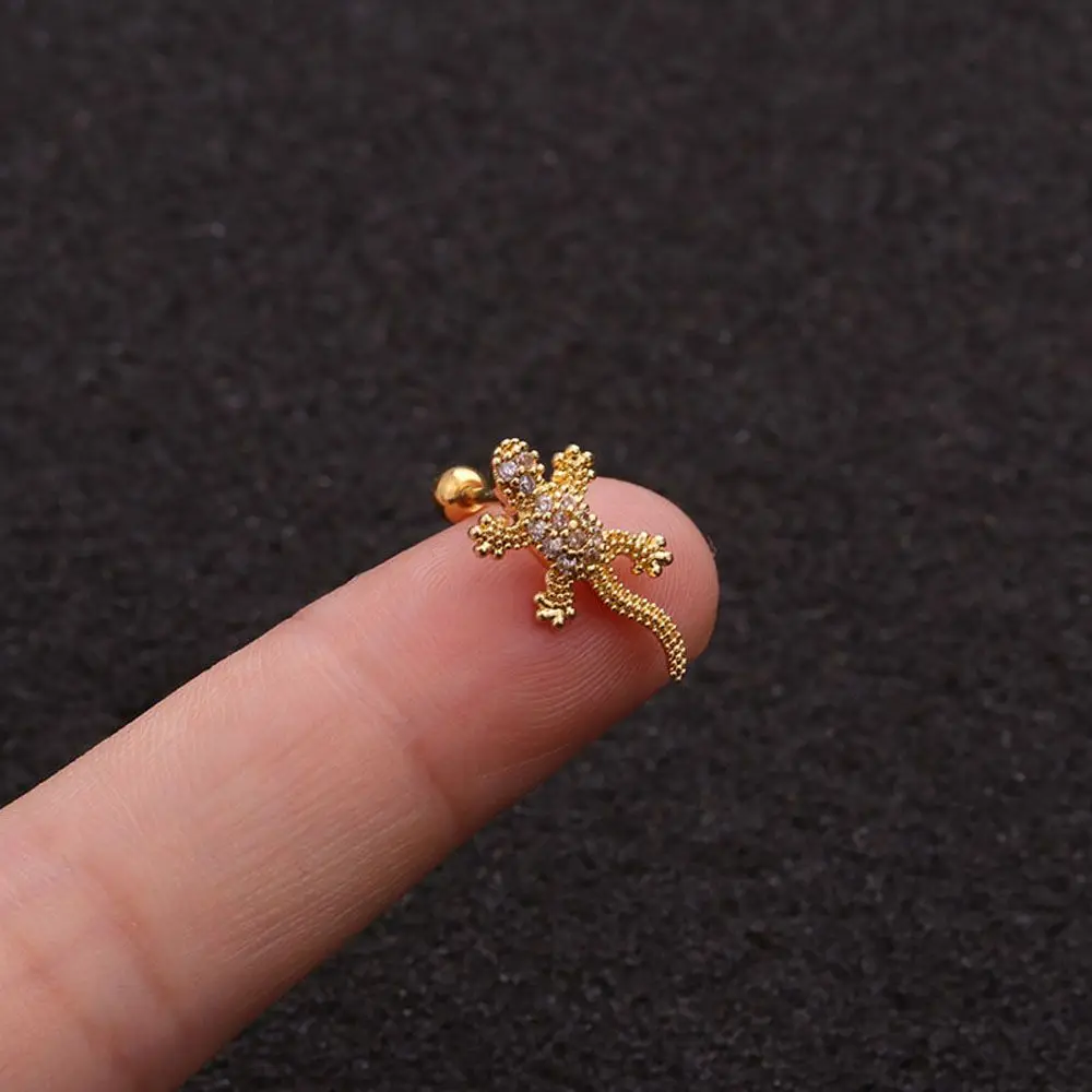Creative Zircon Reptile Helix Lizard 1Pc Cartilage Tragus Ear Stud Fashion Accessories Earring Piercing Jewelry