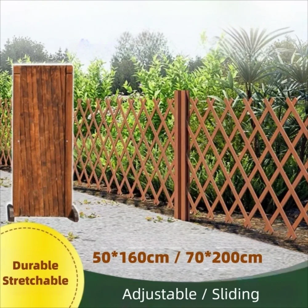 Stretchable Wooden Fence 50/70cm Durable/odorless Home Garden Fence Multi-layer Paint Spray Usable Extended Trellis Fence