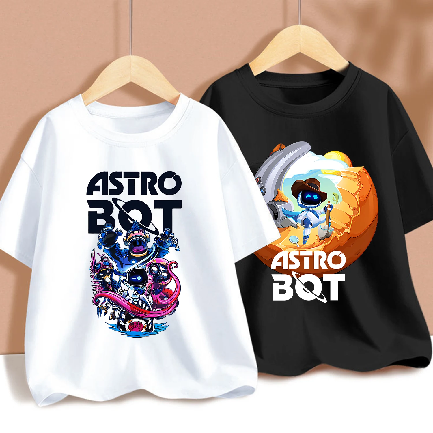 

New Astrobots T-shirts for Children Kawaii Cartoon Figure Graphic T-shirt Boys Casual Sporty Short Sleeves Tops Kids Clothing