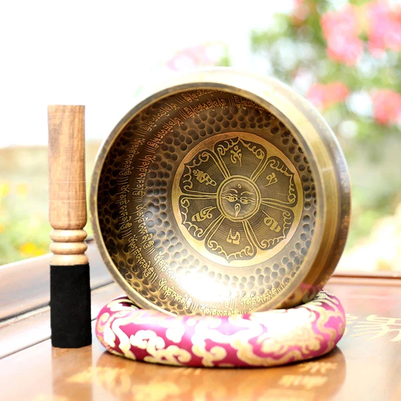Bols tibétains faits à la main du népal, grand bol chantant en laiton, méditation bouddhiste, guérison sonore, Chakras, bols sonores de guérison, pleine conscience