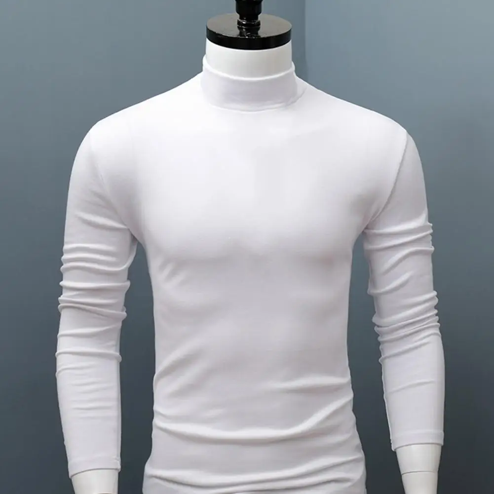 Мужская Повседневная Базовая рубашка, универсальная Базовая рубашка с поглощением пота, с длинным рукавом и полувысоким воротником, осенняя однотонная мужская рубашка, блузки