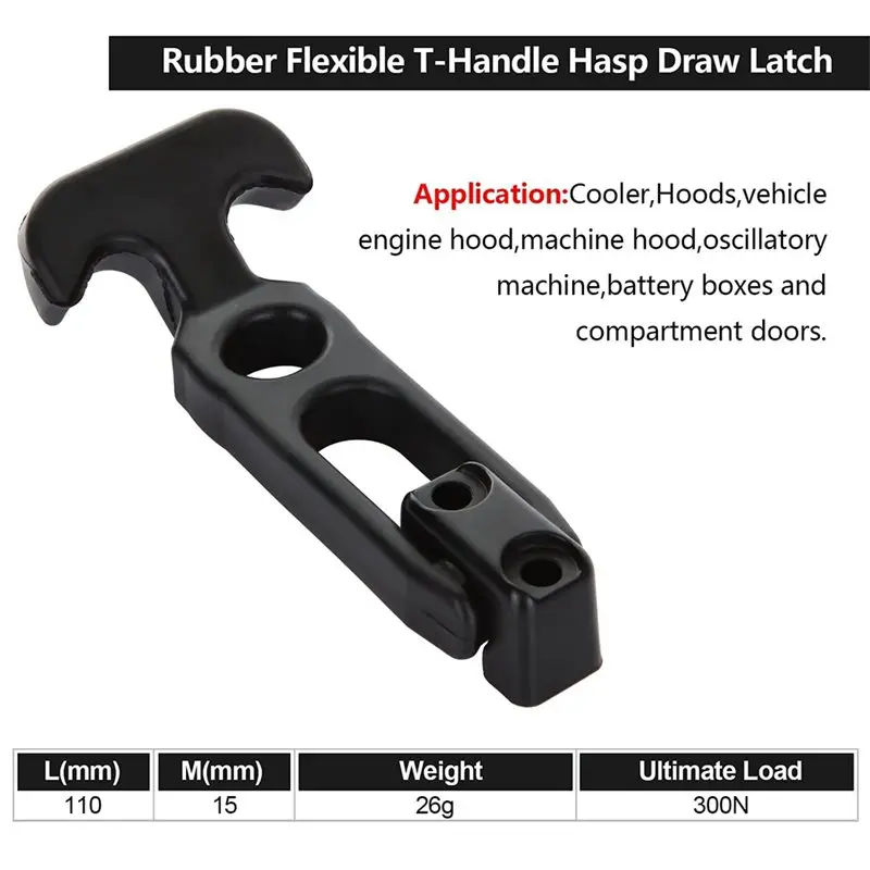 A67P-T-Shaped Elastic Damping Lock Flexible Handle Draw Hasp Draw For Tool Box Cooler Or Machine Hood