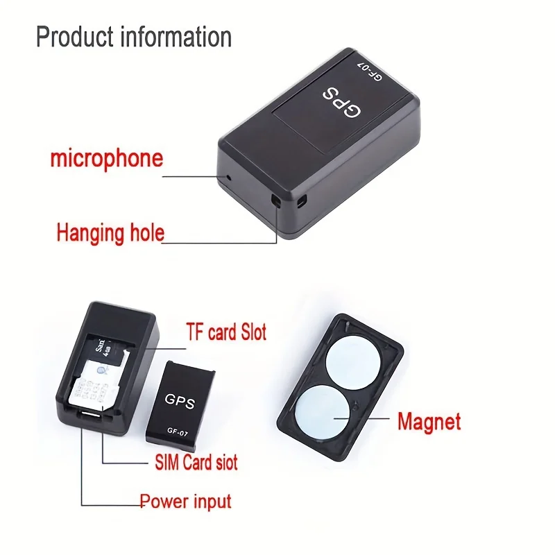 Mini GPS Tracker - Real Time Anti-Theft Locator with Strong Magnetic Mount - Panic Alert for Cars, Pets, Bicycles & Mobiles