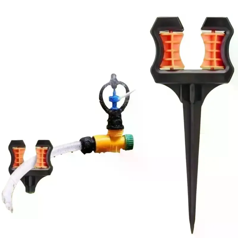 Garden Hose Guide Spike Heavy Duty Plant Protector Stake Roller Wheel For Watering Pipe Guide Nail For Flower Bed Lawn Landscape