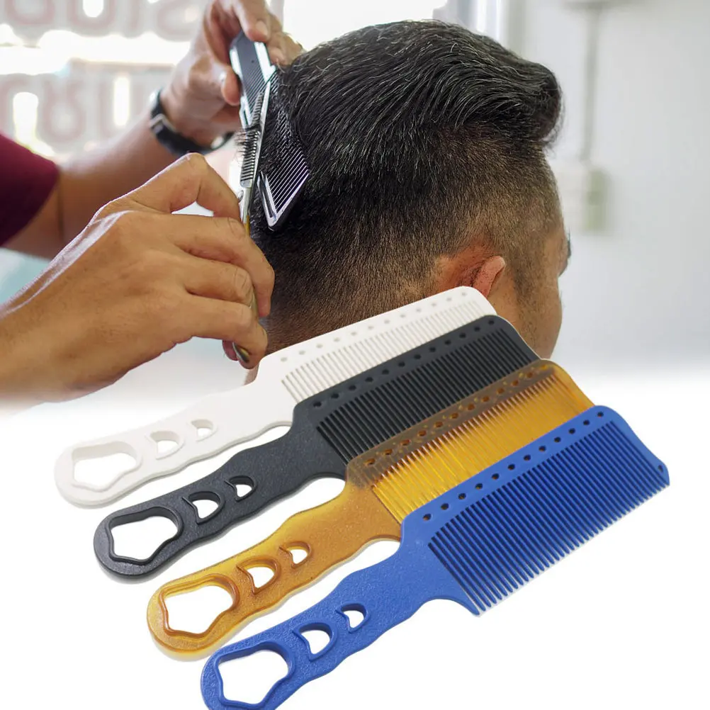 Resin Hair Cutting Comb Yellow Professional Anti- Lightweight Hair Shearing Tool Haircut Supplies Accessories for Men view 2