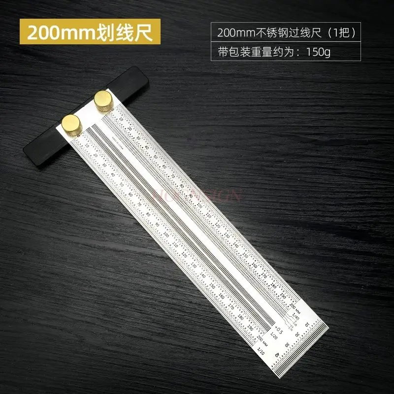 1pcs Hole ruler, carpenter's marking, carpenter's crossing ruler, stainless steel hole ruler, marking ruler, and mountain ruler