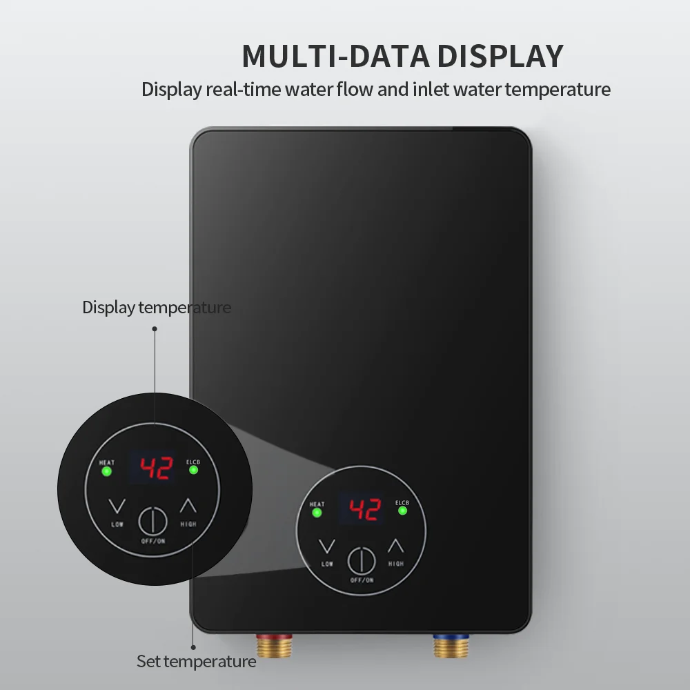 Hot Cheap 5500W Electric Water Heater 220V for Kitchen Bathroom Shower for Household Use Durable Plastic