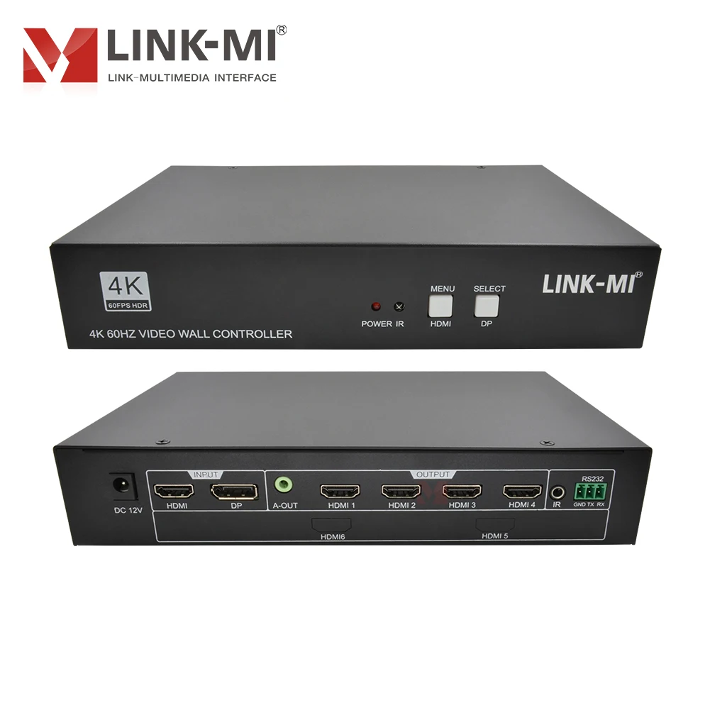 4K Dual für HDMI DP Eingang 2x2 Multi Display Splitter Video Wand Prozessor Controller für Große Bildschirm Spleißen