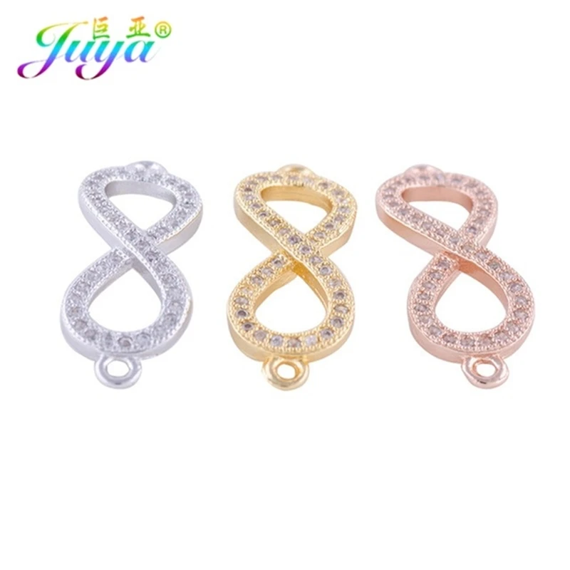 Juya Handmade Fashion Jewelry Fittings Supplies Infinity Cross Connector Charms For DIY Women Men Charm Bracelets Making