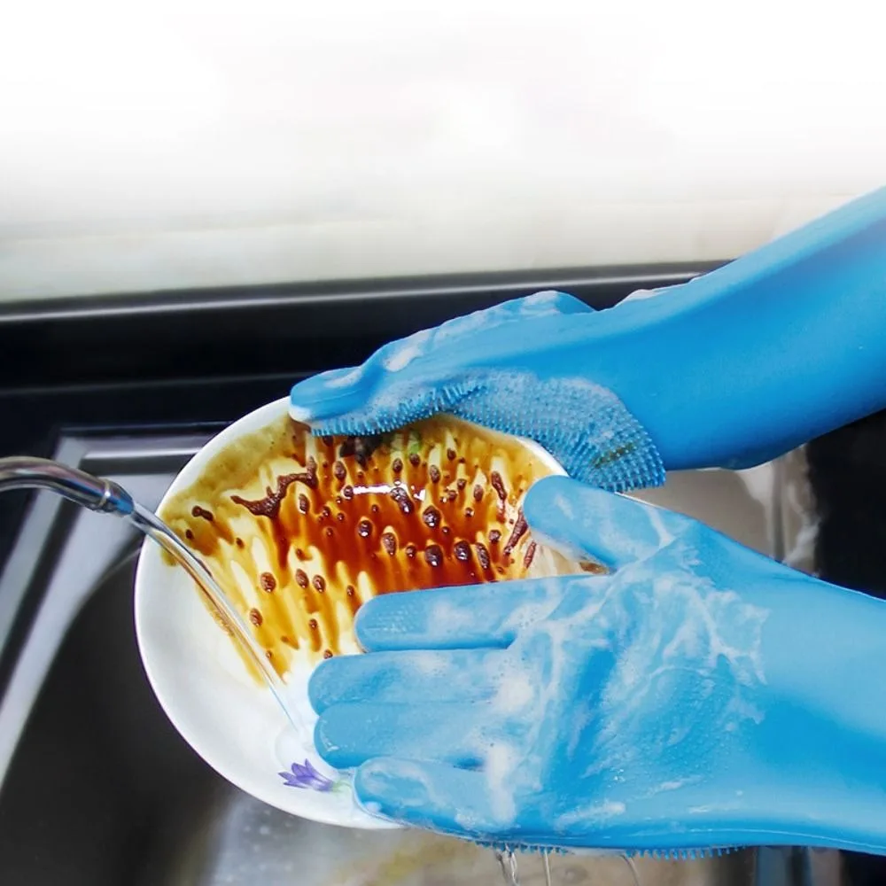 1 زوج سيليكون الحيوانات الأليفة الاستحمام قفاز تمديد الأكمام فرك تصميم الحيوانات الأليفة الاستمالة تنظيف قفاز مقاوم للماء لينة قفاز تنظيف الحيوانات الأليفة #3