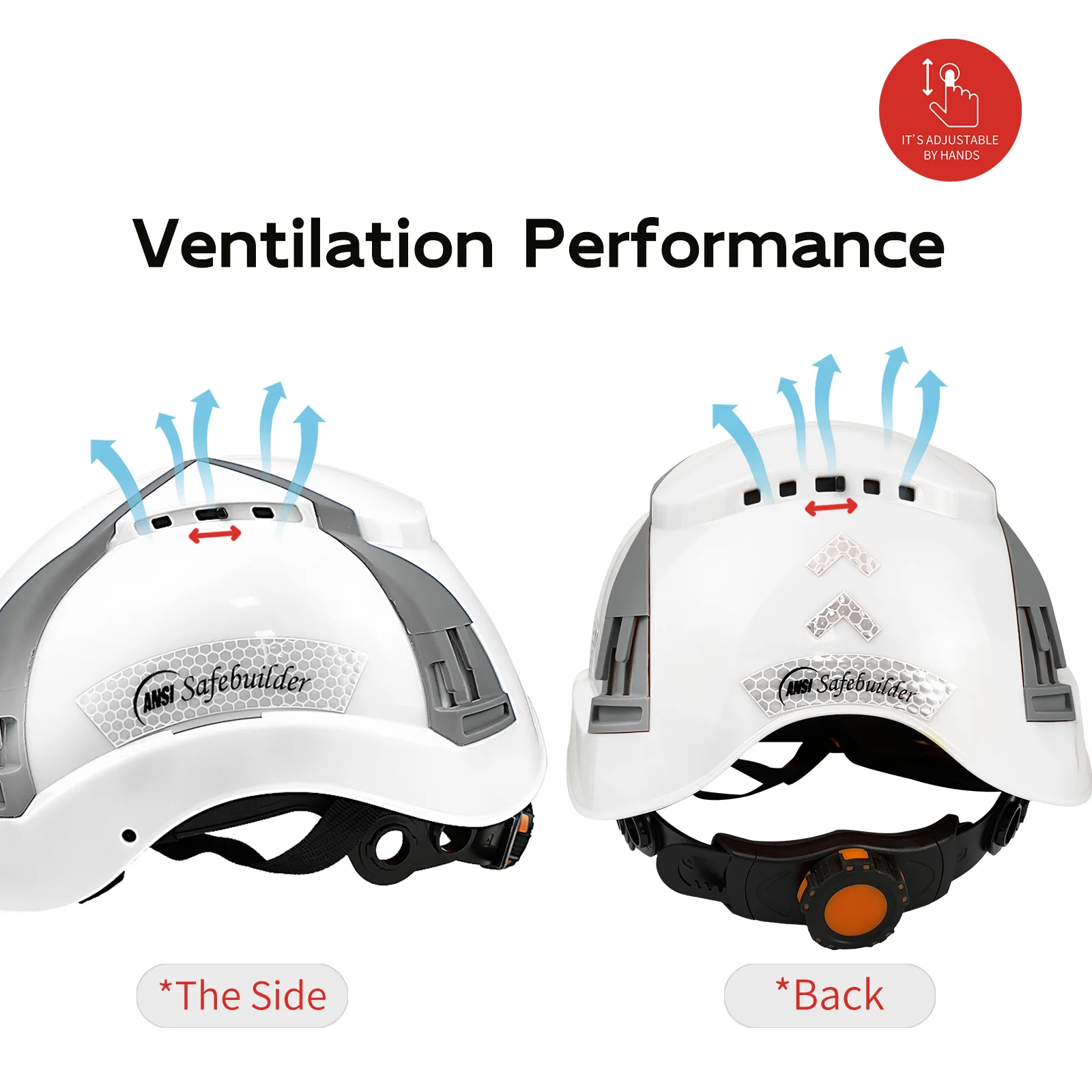 خوذة أمان CE قابلة للتعديل بفتحات تهوية متعددة الاتجاهات ABS البناء قبعة صلبة مهندس قبعة العمل الصناعية ANSI #2