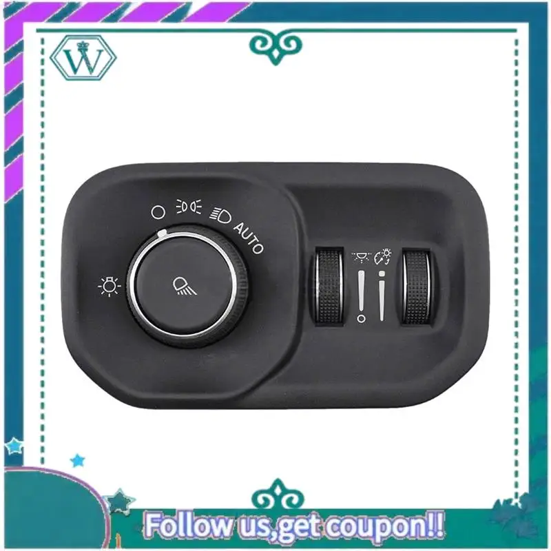 

AA92-Headlight Switch 8Pins Fog Light Lamp Control Switch For Dodge Ram 1500 2500 3500 2019-2021 68401933AA