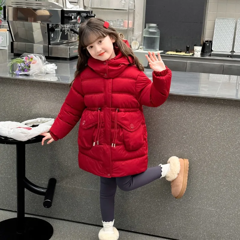 

Winter Warm Down Jacket Kids Toddler Girl Clothes Girls Clothing Thicken Parka Hooded Outerwear Coats Children Snow Suit 4-12T