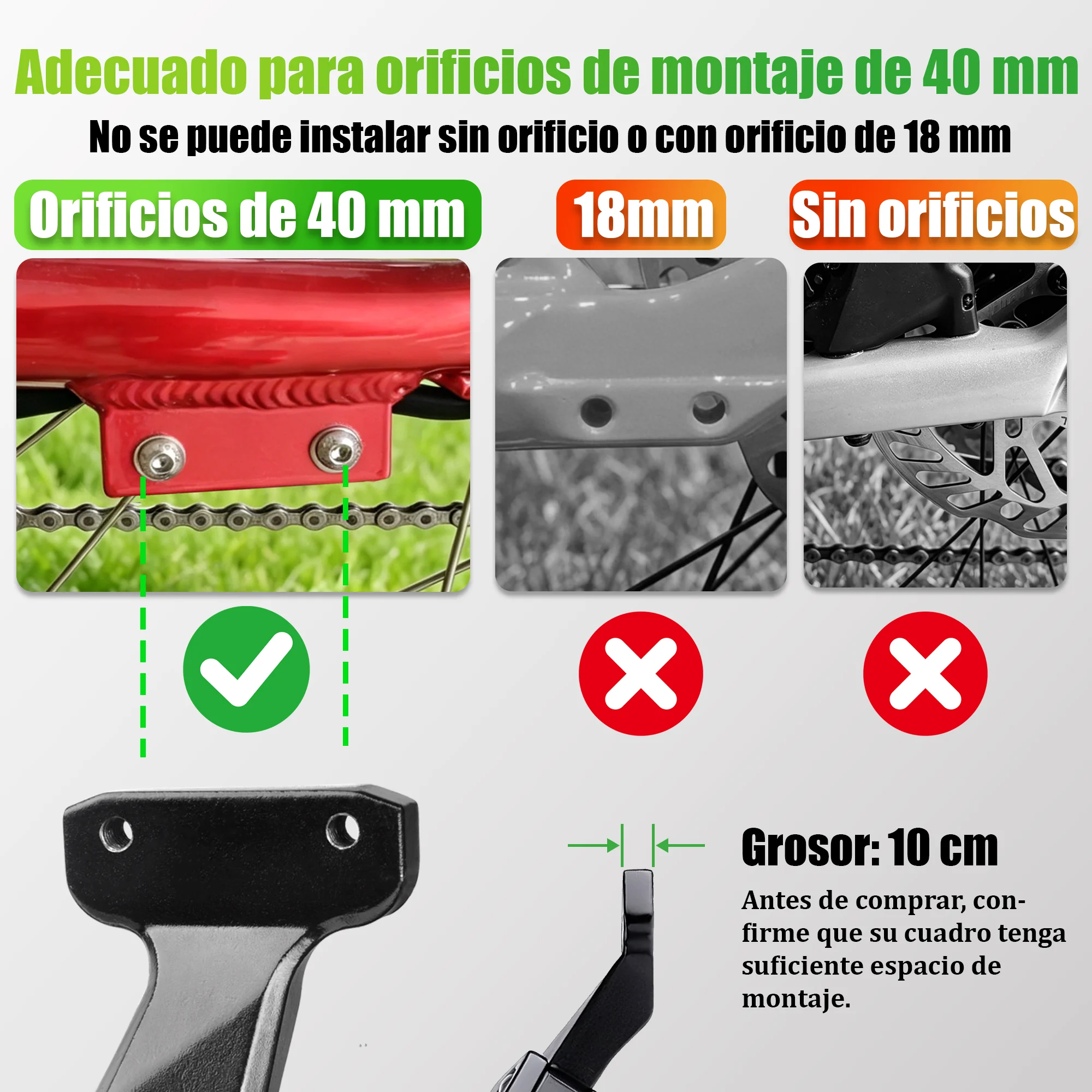 Soporte de bicicleta RBRL, soporte ajustable para bicicleta de montaña, aleación de aluminio, soporte lateral grueso para bicicleta eléctrica de carretera de 24-29"