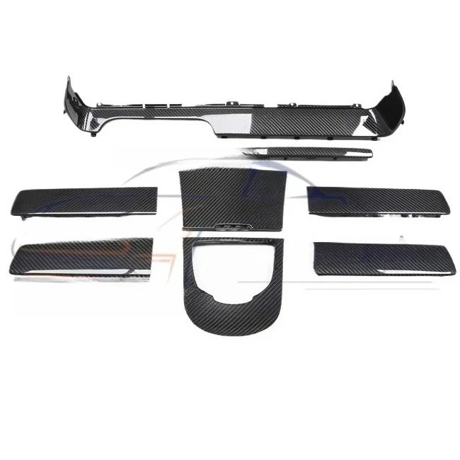 For  G63 W464 Dry Carbon Interior Trims Console Panel Cover Dashboard 8Pcs Style