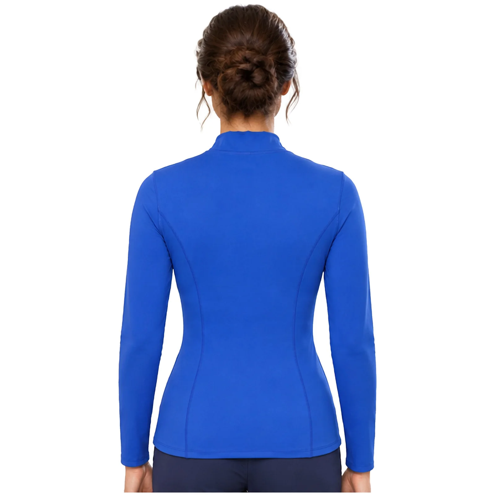 Women Yoga Scrub Jacket Tops Long Sleeve Zipper Front Top Outerwear with Pockets for Casual Daily Life Sports Medical Care Wear