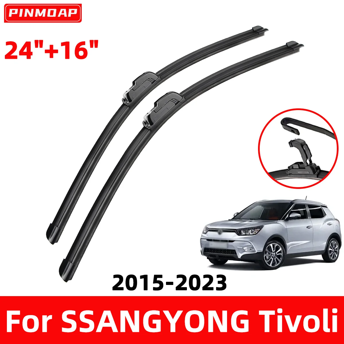 PINMOAP Auto-Scheibenwischerblätter sind geeignet für SSANGYONG Tivoli 2015–2023, geräuschlose Wischer, Autoteile 2018, 2020, 2022