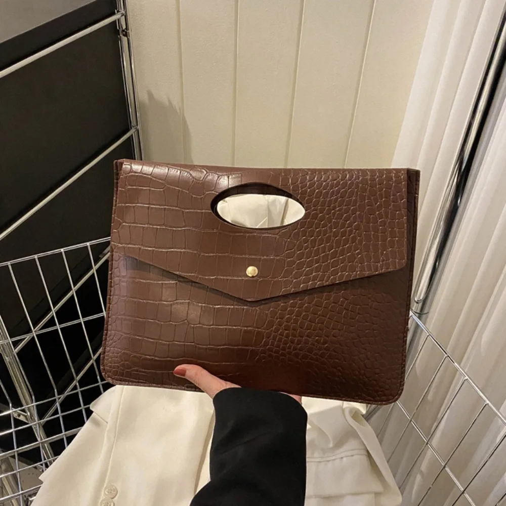 

Casual Pu Leather Envelope Evening Bag Large Capacity Korean Style Ladies Clutch Bag Solid Color Functional Handheld Bag Girls