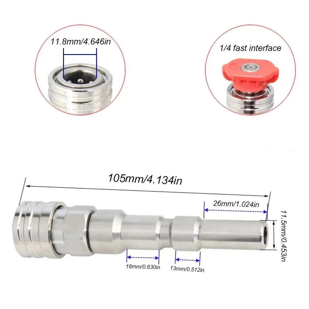 1/4 Quick Release Adapter For Nilfisk KEW High Pressure Washer Gun SS Convert Connector With Multi Angle Spray Nozzle Tips Kit