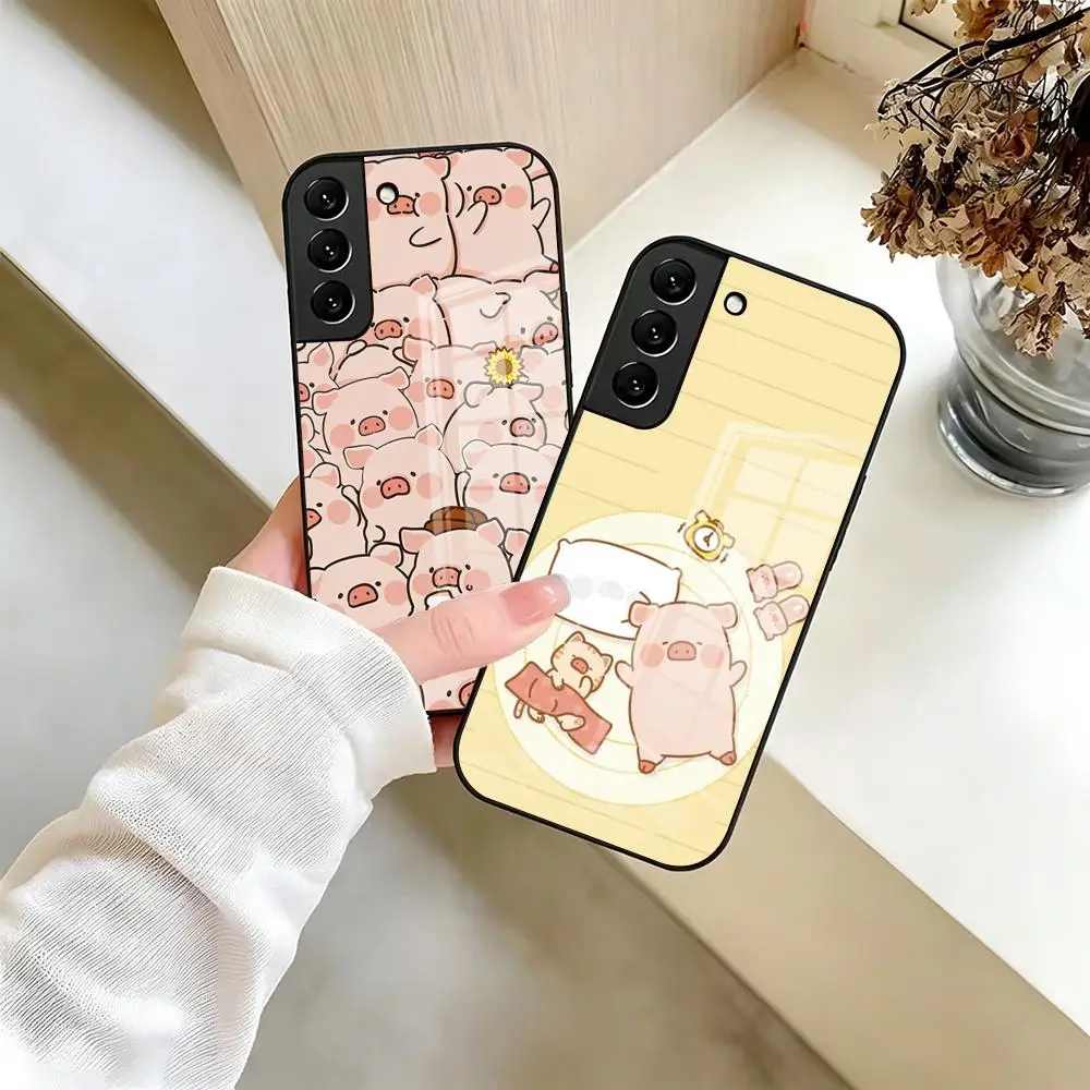Lulu Pig Phone Case For Samsung S26 S25 Edge S24 S23 S22 Ultra Plus Fe A57 A37 A17 A27 5G Glass Cover