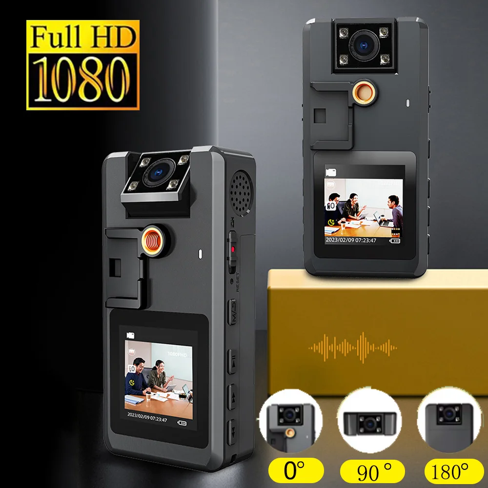 1296P มินิกล้อง Night Vision การบันทึกอินฟราเรดหมุนกล้อง Motion Detection 3000mAh บันทึกเวลากีฬา DV