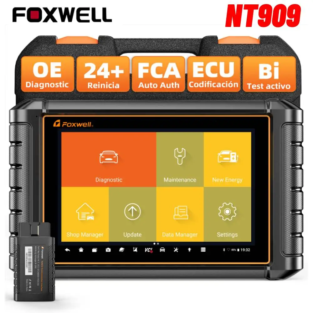 

FOXWELL NT909 OBD2 Bidirectional Scan Tool ECU Coding All System Car Diagnostic Tools CANFD AutoAuth OBD2 Automotive Scanner