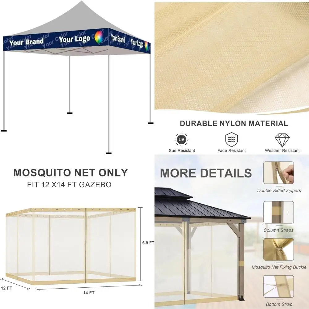 

Customizable Canopy Tent Valance with Banner - Add Your Logo, 360-Degree Wrap, Frame Not Included