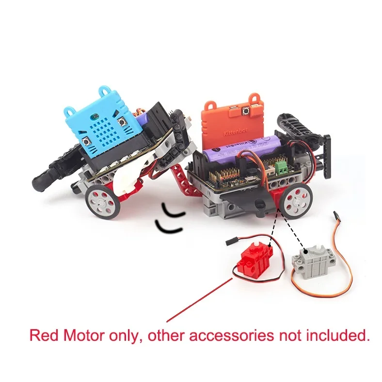 4Pcs Red Gear Motor for Geek Servo, for micro:bit Robotbit LEGOed Smart Car Makecode, for Kids Eduction MB0007