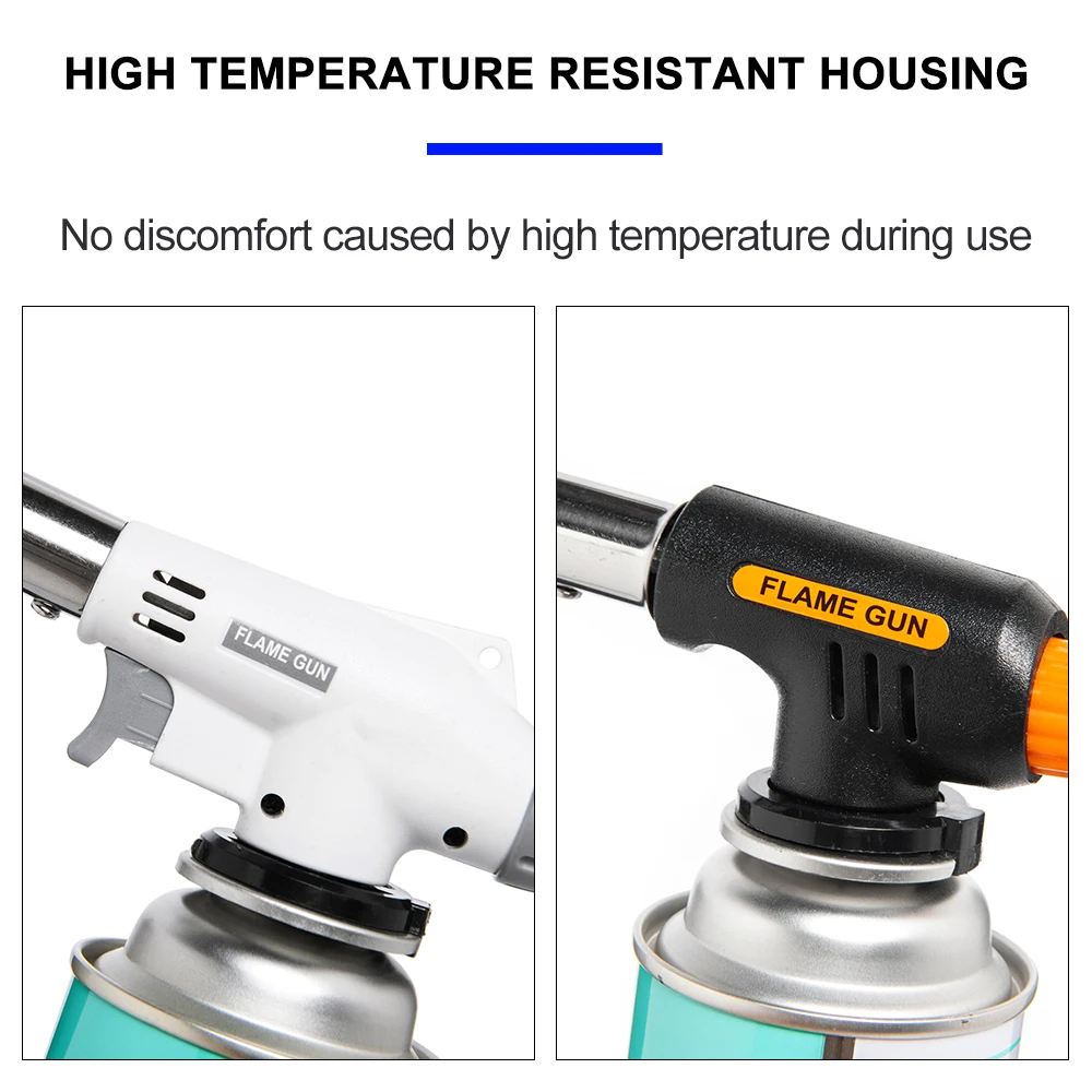 Widesea Camping BBQ Cooking Welding Gas Torch Flame Gun Nozzle Outdoor Ignition Flamethrower Heat Butane Burner Spray Equipment