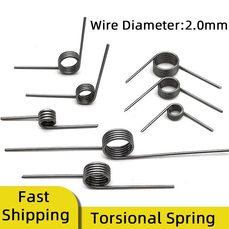 100PCS 65MN Steel Spiral V-shaped Torsion Spring, Hair Clip Spring, Steel Wire Diameter 1.5mm, Angle 60 90 120 180 Degrees