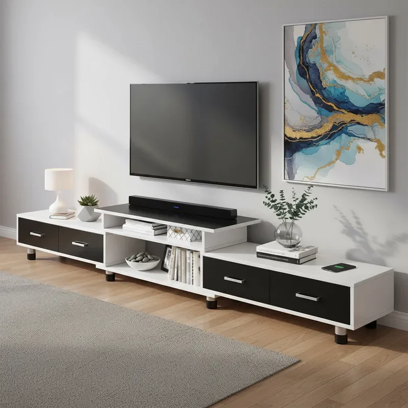 for TV Cabinet Locker Modern Small Apartment Living Room Home Rental Telescopic Storage Unit