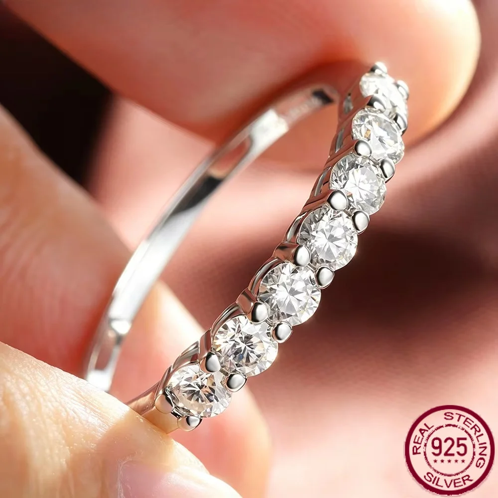 Yaranyan 7 Stones Each 3MM Moissanite Wedding Rings For Women S925 Sterling Silver Engagement Party Fine Jewelry Gift Wholesale