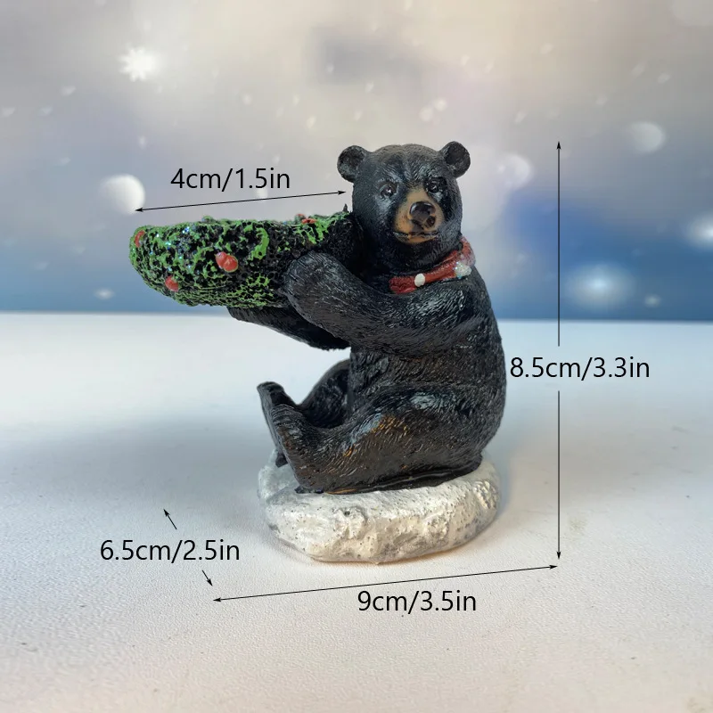 النمط الأوروبي الأسود الدب الشمعدان زخرفة الراتنج الرجعية شمعة كأس صينية ، الإبداعية مدخل المنزل الحرفية الديكور #6