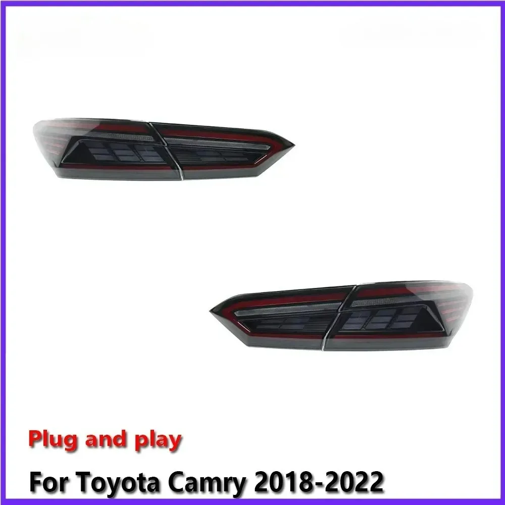 Car LED Tail Light Accessories For Toyota Camry 2018-2022 Auto Rear Fog DRL Brake Turn Signal Lamp Plug And Play