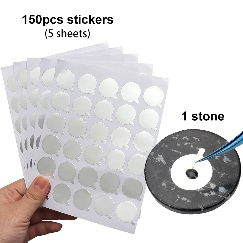 150Pcs Tin Foil Glue Pads Eyelash Extension Stickers Glue Holder Pallet Paper Lashes Stickers Beauty MakeupTool