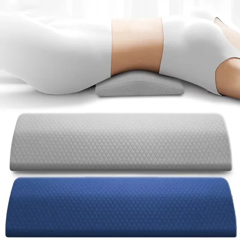 Comfort Bolster Pillow for Back Memory Foam Cotton Cover Lumbar Support Pillow for Semi Roll Pillow