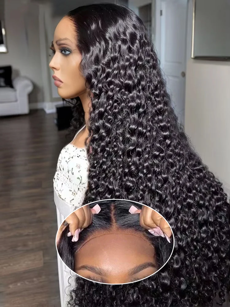 

7x5 Curly Glueless Wig Ready to Wear Pre Cut 13x6 HD Lace Front Human Hair Wig Pre Plucked Deep Wave Lace Frontal Wigs For Women